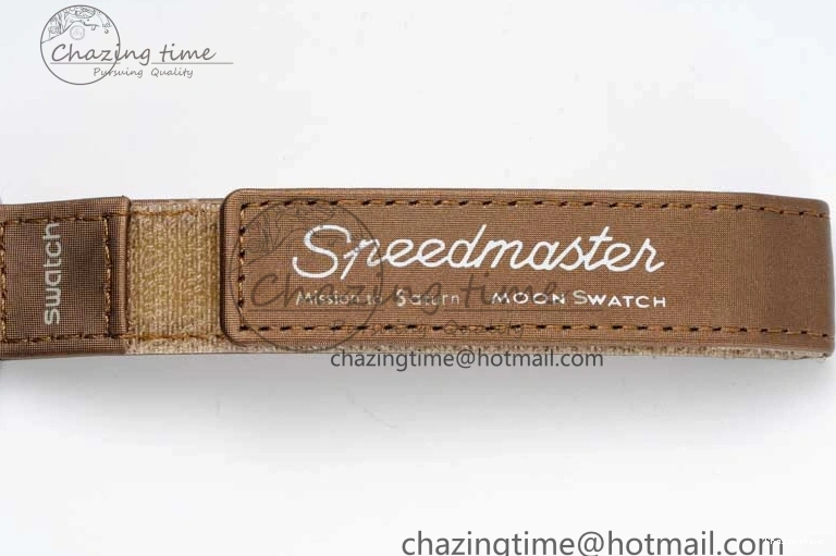 0309 Speedmaster Misson To Saturn 1:1 Best Edition Beige Dial On Nylon Strap Quartz Casual 7861